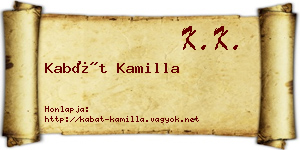 Kabát Kamilla névjegykártya